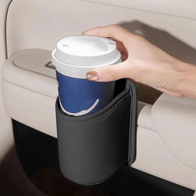 SEAMETAL Umělá kůže Držák na nápoje do auta Klip na pohár na vodu do vozidla Multifunkční úložný box Doplňky do interiéru auta
