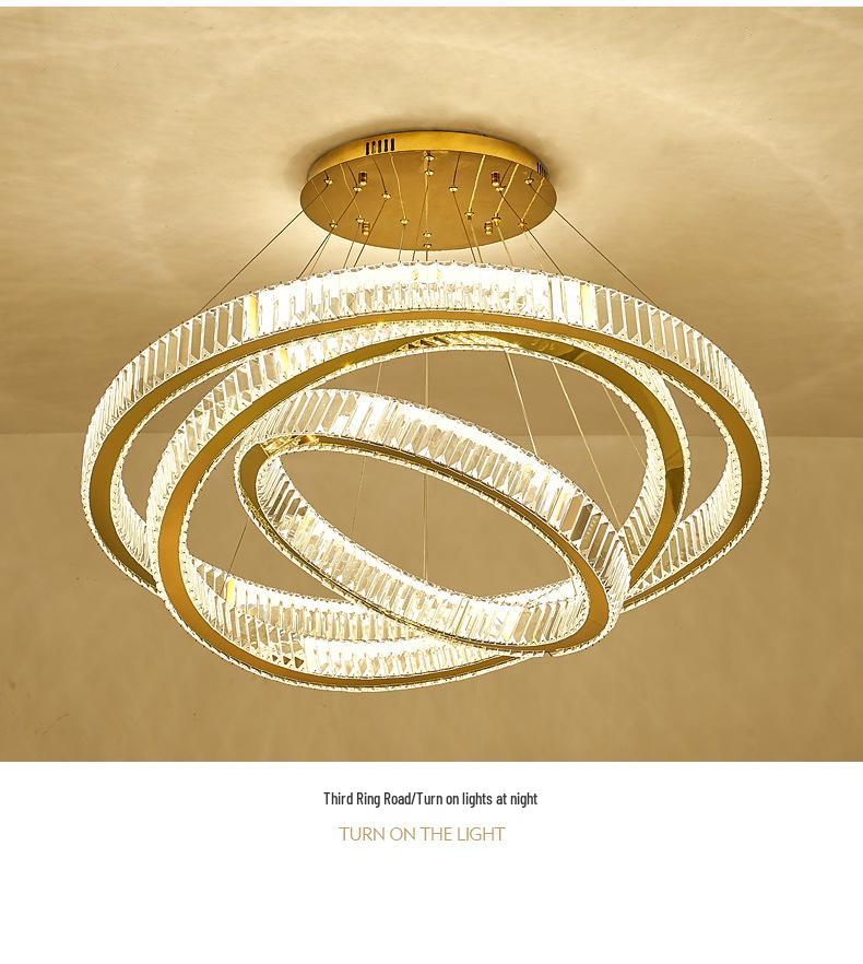 Modern Minimalist Crystal Chandelier for Double-Height Spaces
