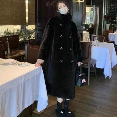 Winter Women Faux Fur Coat Pink Black Imitation Mink Fur Jacket Turn-down Thick Keep Warm Long Fashion Overcoat