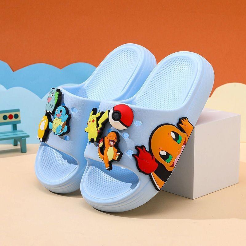 Entzückende Pokémon-Themen-Kinder-Flip-Flops Weiches Eva Indoor Outdoor Rutschfestes Schuhwerk In Verschiedenen Farben