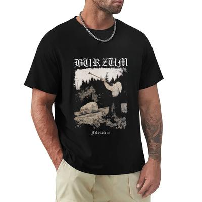 Koszulka Burzum z dmącym rogiem, Wielofunkcyjna bawełniana, Retro i modna odzież uliczna dla mężczyzn i kobiet w Harajuku