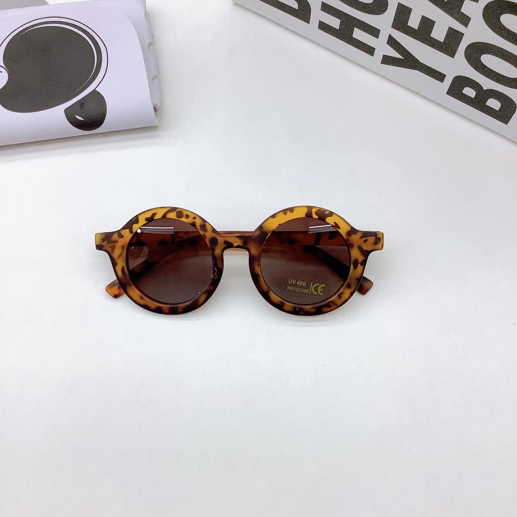 New Children's Round Frame Sunglasses Lightweight PC Frame Elastic Paint Cute Small Face Sunglasses for Boys and Girls Cool Cute