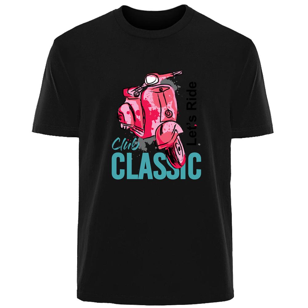 

Летняя мужская футболка с принтом скутера Harajuku высокого качества из 100% хлопка, дышащая, впитывающая пот футболка, повседневная модная мужская уличная одежда