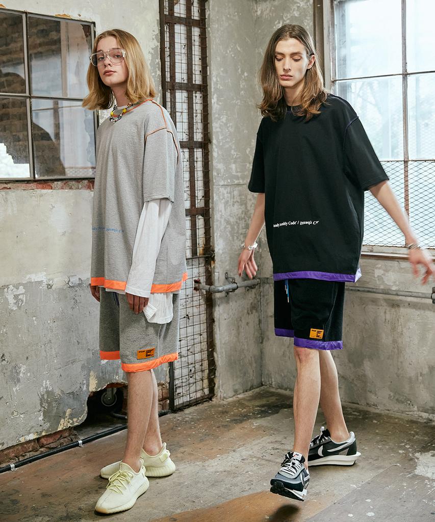 SAC STUDIO Cozy Block T-Shirts Gray