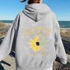 Unisex Oversized Hoodie mit Sonnenblumen-Print, überschnittenen Ärmeln, lässiger Pullover-Sweatshirt für Männer und Frauen