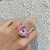Gift Jewelry Clock Elastic Stretchy Rings Round Quartz Finger Rings Ring Watch Digital Watch