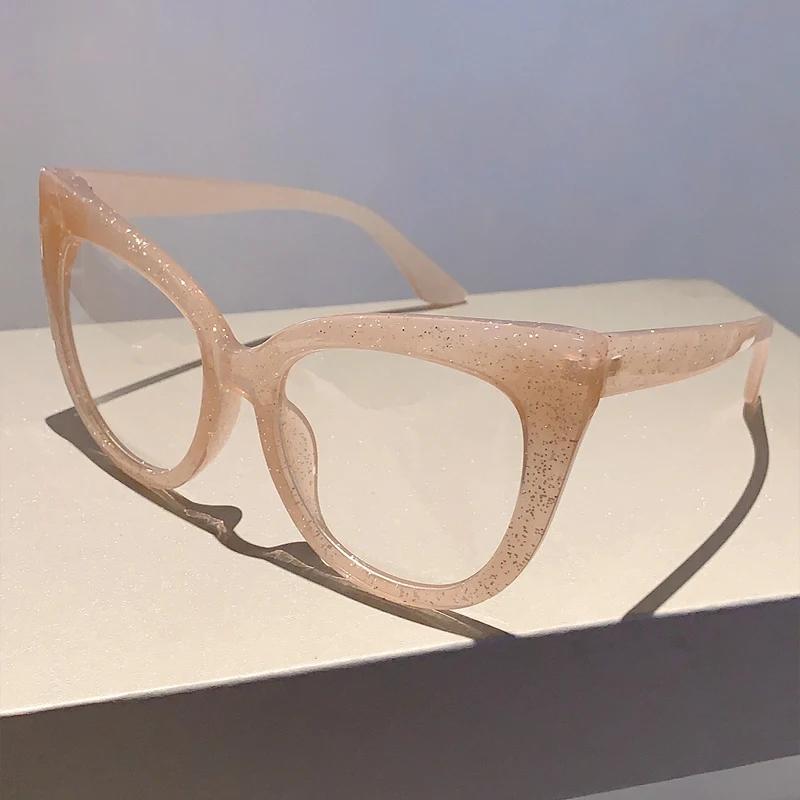 Oversized Cat Eye Women Eyeglasses Stylish Blue Light Blocking Spectacles New Trendy Vintage Candy Color Computer Eyewear