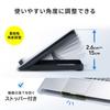 Sanwa Direct Chlazení notebooku Kompatibilní s 8 Úhlovým Plynulým Vzduchem 2 USB USB Napájení Chladič, Stojan, Hliník, 15,6 palce, Tichý, Úrovně, Hlasitost, Porty,