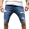 Jeans Corti Skinny Strappati da Uomo Chiusura con Zip Tasche Pantaloncini per Festa
