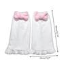 Long Foot Cover Leg Warmers Goth Anime Sweet Pink Bowknot Cosplay Ruffled Hem Plush Knee High Socks for Women Girls