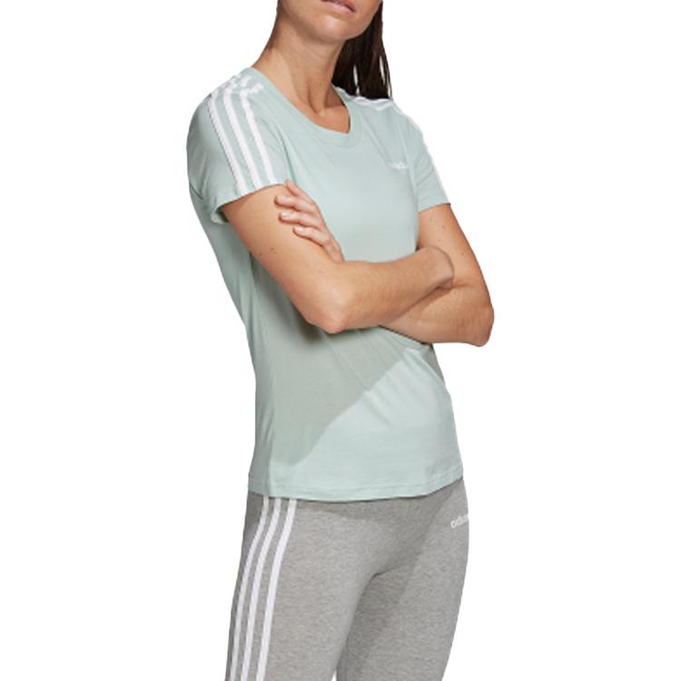 Adidas Cotton Sport Short Sleeve T-Shirt Women Tops Light-Green FM6429