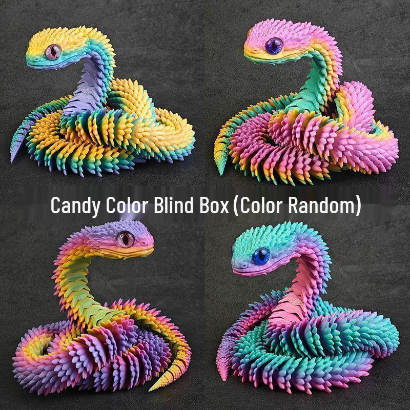 3D Printed Movable Viper Snake Model Toy - Flexible Simulation Animal Doll 30CM Viper - Export Quality