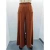 Fashion Loose Elastic Waist Women's Wide Leg Pants High Waist Casual Office Simple Office Trousers with Pockets Solid Color Elegant Clothing