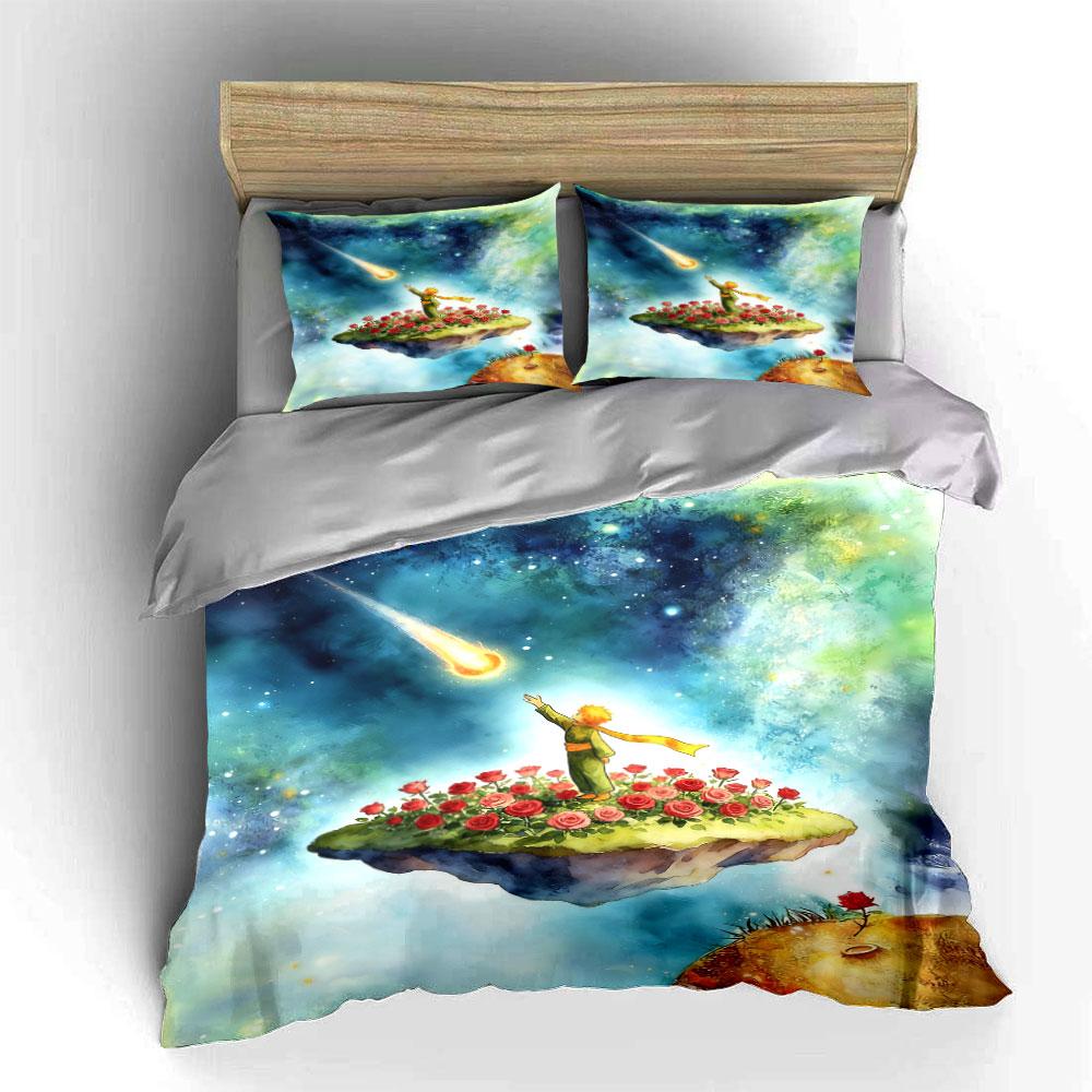Planet, roses, meteor, figure. Bedding sets Duvet cover sets Duvet covers Pillowcases(1 * Duvet Cover 2 * Pillowcases, without duvet insert)