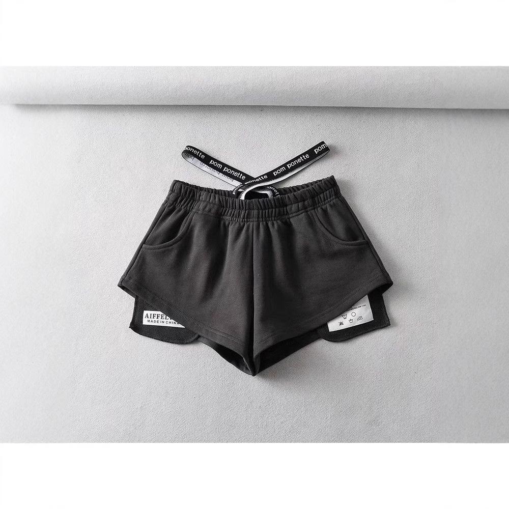 

Чувственные дизайнерские шорты с высокой талией для женщин на весну и лето, новые популярные женские спортивные брюки с эластичной резинкой на талии и широкими штанинами M