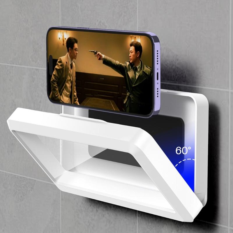 Upgraded Shower Phone Holder Waterproof Case Support Touching Screen,Wall Mount Shelf in Bathroom Bathtub