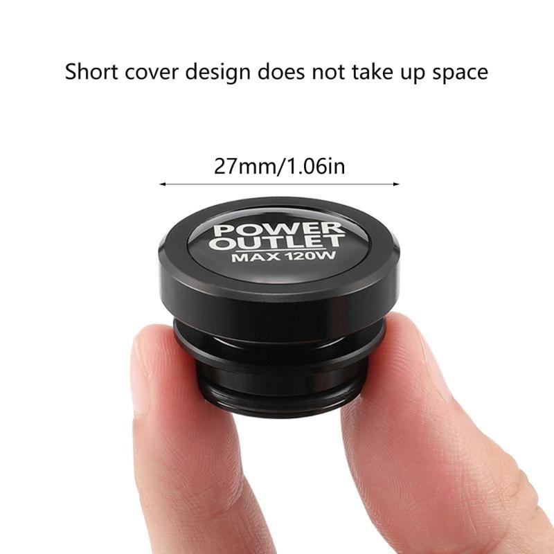Aluminum Power Socket Plug Cover Caps Car Lighter Outlet Cover Universal Dustproof Caps for Power Port Outlet