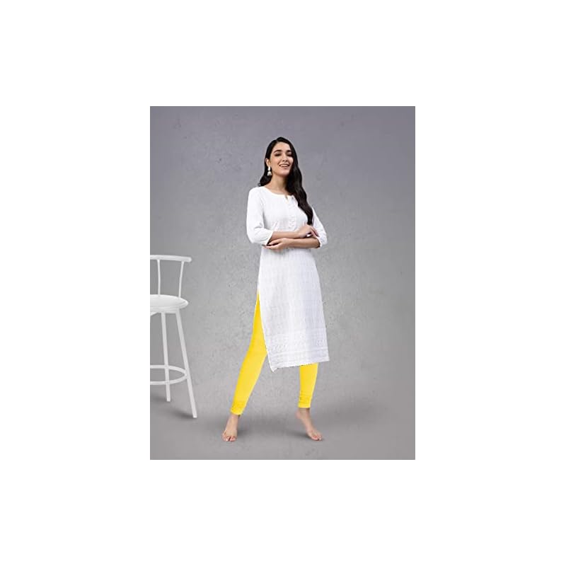 Lyra Women Solid Premium Cotton Churidar Leggings | Mid-Waist | Fashionwear