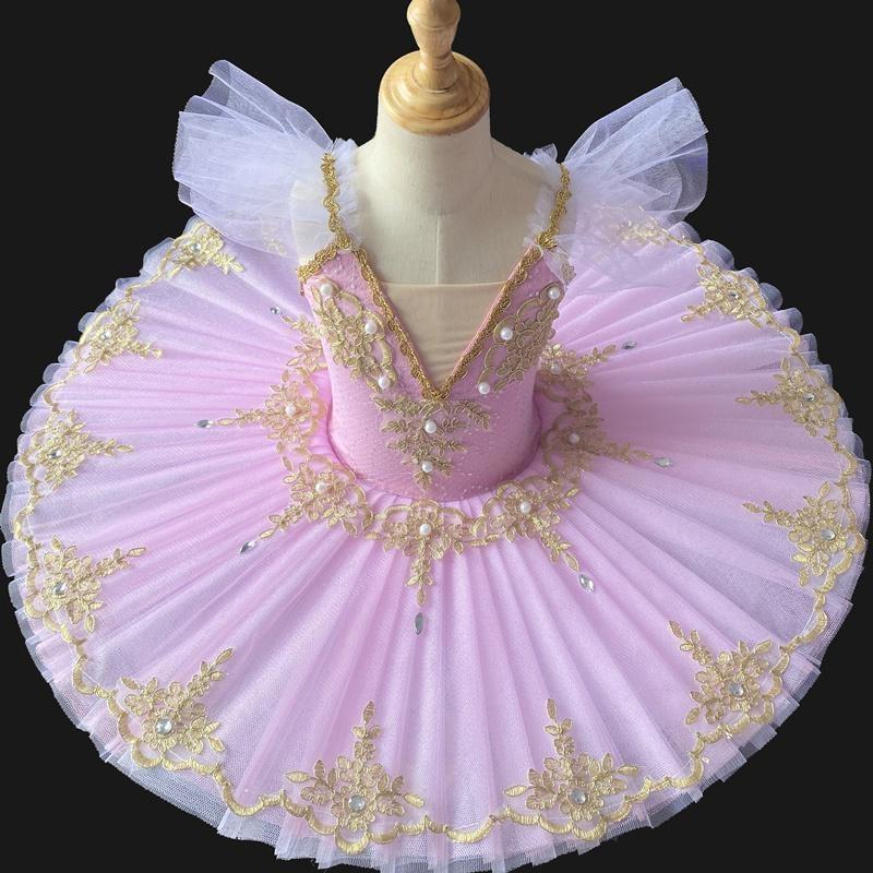 

Angel Dream Золотая водорастворимая кружевная сетчатая танцевальная юбка Лебединая танцевальная юбка балетный костюм 150 розовый