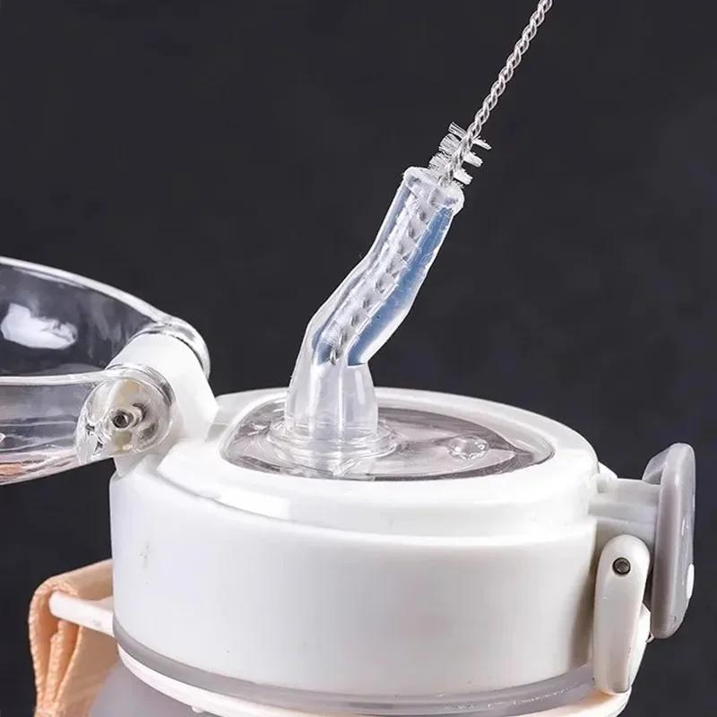 Long Handle Straw Cleaning Brush Kit Stainless Steel Drinking Straws Tube Pipe Cleaner Brushes for Baby Cup Bottles Clean Tools