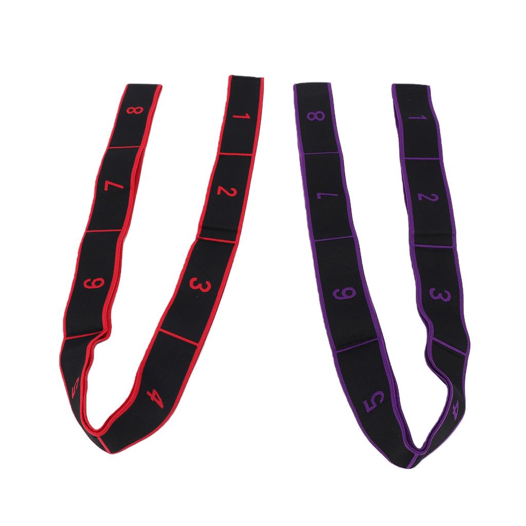 2PCS Number Stretch Resistance Band 8 Section Elastic Fitness Resistance Band for Stretching and Yoga
