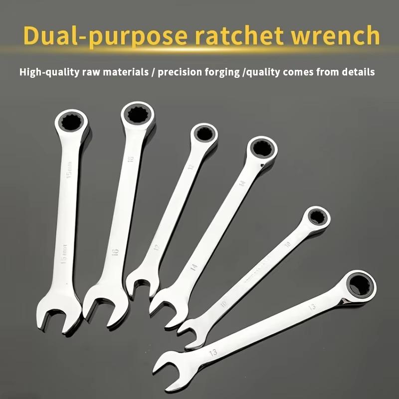 6/8/10/12pc Ratchet Wrench Set, 72-Tooth Quick Release, Open & Box End, High Hardness, Durable for DIY & Professionals