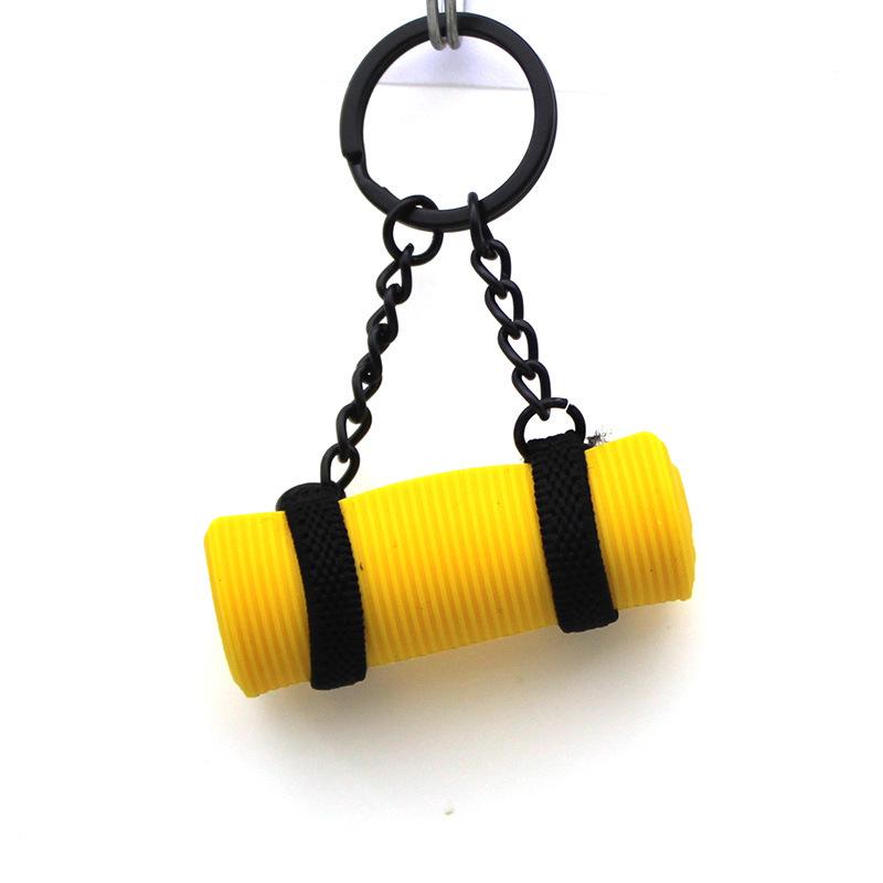 New Style 2025 Yoga Mat Keychain: Sports & Fitness Pendant with Colorful Dopamine Design
