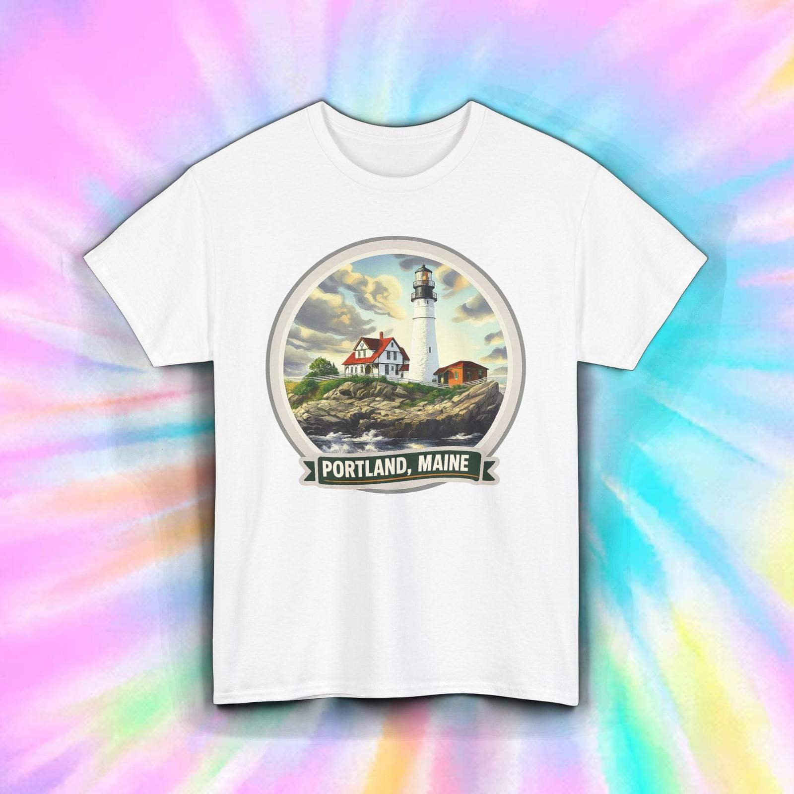 Portland Maine Lighthouse Shirt Vintage Coastal Travel Vacation New England Tee XXXXL