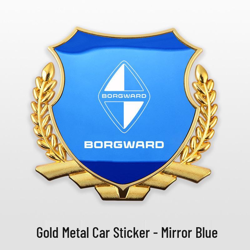 Ear Wheat Side Emblem Stickers for Borgward BX3/BX5/BX6/BX7 - Metal Body Decoration for Car Windows.