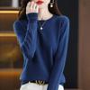 GMXIA Autumn Winter Loose Foreign Air Soft Waxy Chunky Crew Neck Pullover with A Sweater On The Outside