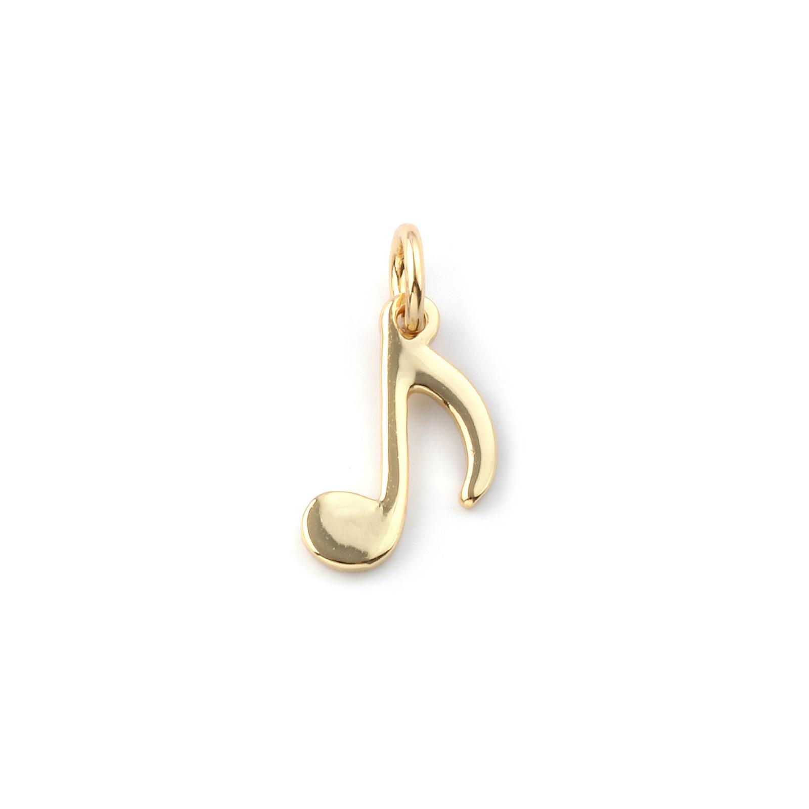 

2 Pcs Brass Music Charms Gold Plated Microphone Musical Note Pendants For DIY Necklace Jewelry Making Findings
