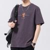 Summer Thin Retro Heavy Short-sleeved T-shirt for Men's Summer Round Neck T-shirt for Short-sleeved