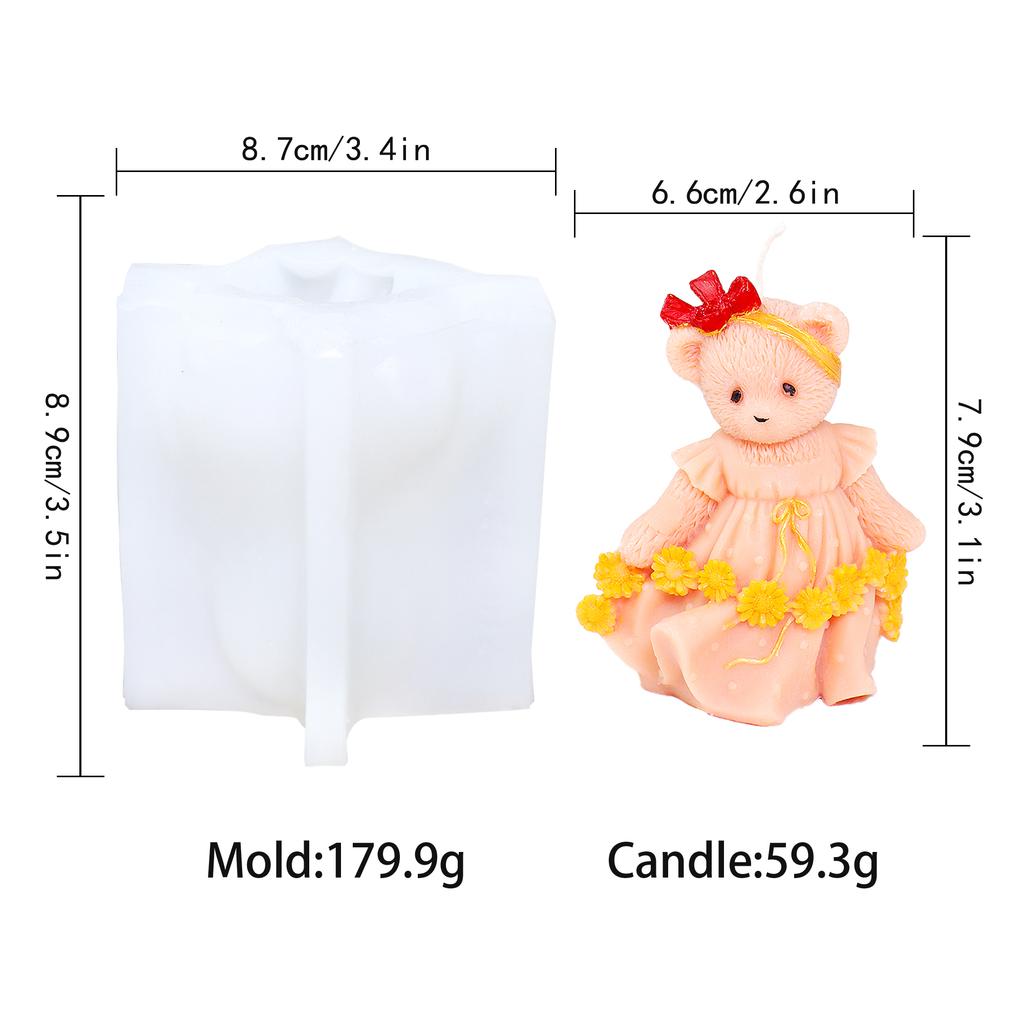 3D medvídek silikonová forma na svíčky zvířátka roztomilý pár medvídků forma na epoxidovou pryskyřici domácí dekorace nástroje na výrobu mýdla romantický svatební dar