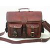 Goat Leather Bag Laptop Brown Messenger Genuine Vintage Satchel Men's Real New