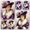 Diamond Painting Noble Girl Diy Full Square Round Drill Rhinestone Embroidery Sale Beautiful Woman Mosaic Cross Stitch Kits Wall Decor