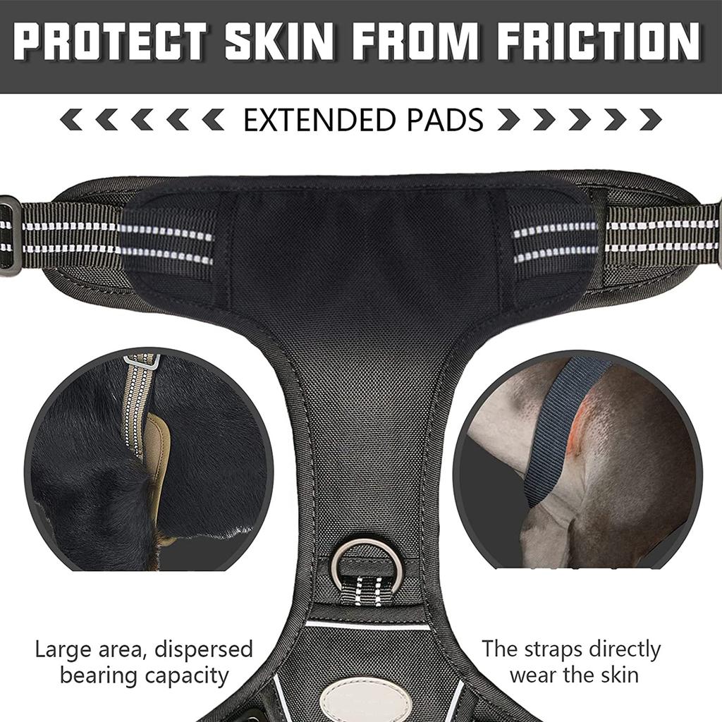 Nastavitelný taktický postroj pro psa, pracovní výcvikový vojenský servisní postroj pro domácí mazlíčky, reflexní sada postrojů pro psy pro malé, střední a velké psy