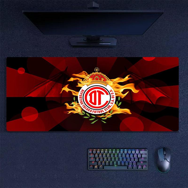 Toluca FC Mouse Pad, Large Gaming Desk Mat, Non-slip XXL Mousepad for Laptop & Tablet, Mini PC Playmat with Stitched Edges