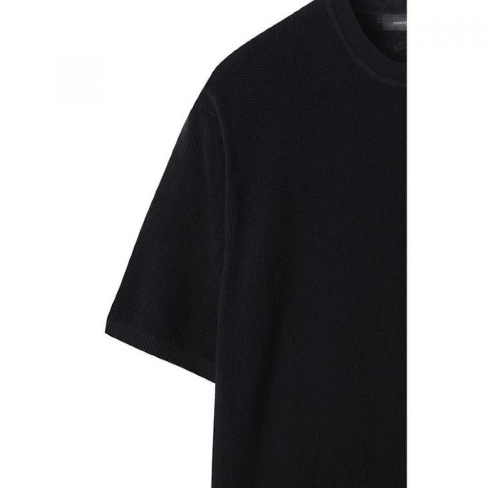 Customellow Black Soft Half Round Neck Sweater Cwwam25421bkx