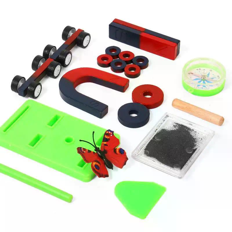 Set 1 Educational Experiment With Bar Ring Horseshoe U Shape Magnets And Compass Stem Physics Science Magnet Kit For Kids