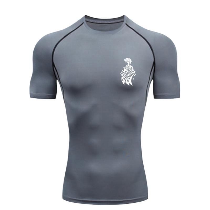 Abstract Print Men's Sports T-Shirt Training Fitness Compression Workout T-Shirt T-Shirt for Men