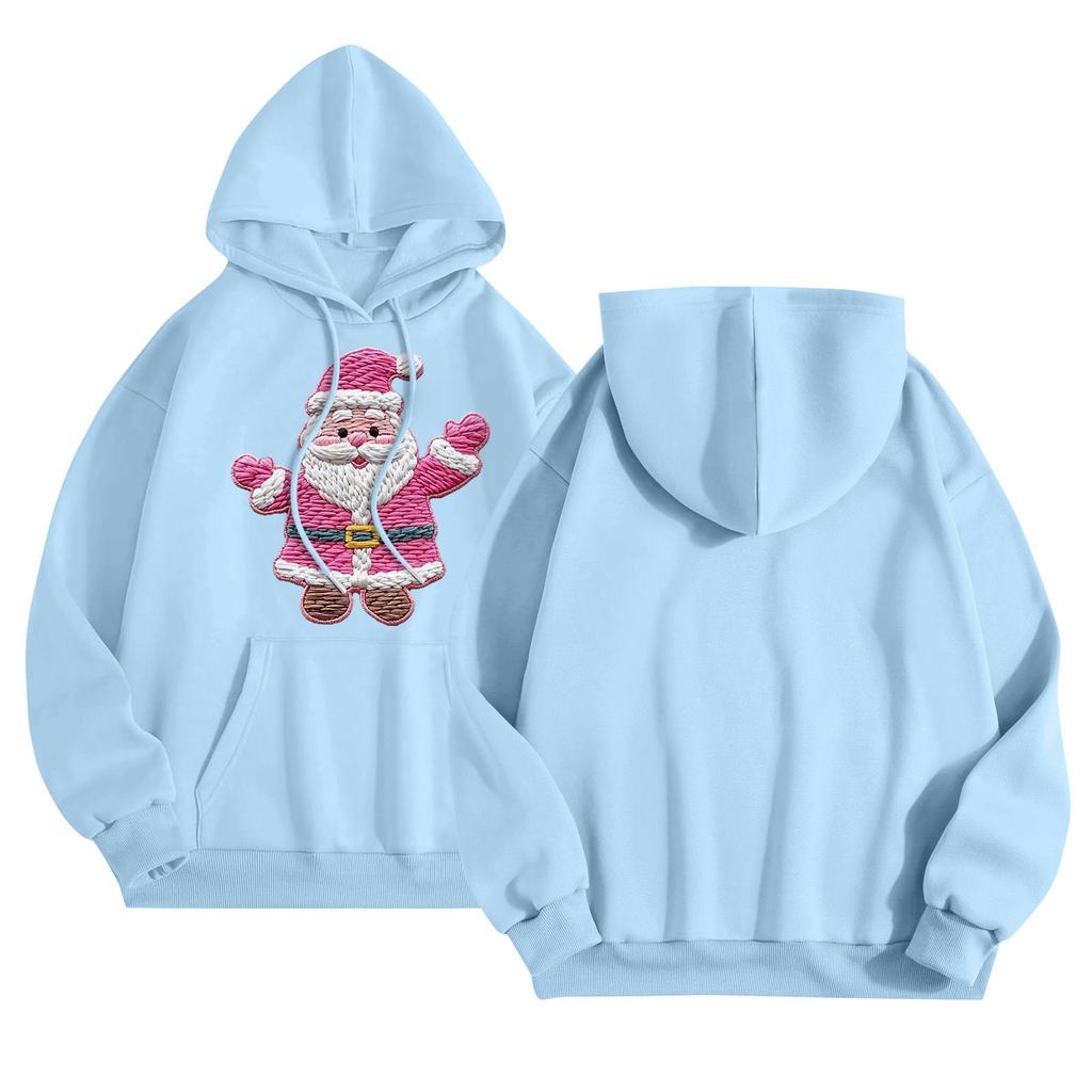 Women's Round Neck Long Sleeve Casual Printed Top Hooded Sweatshirt