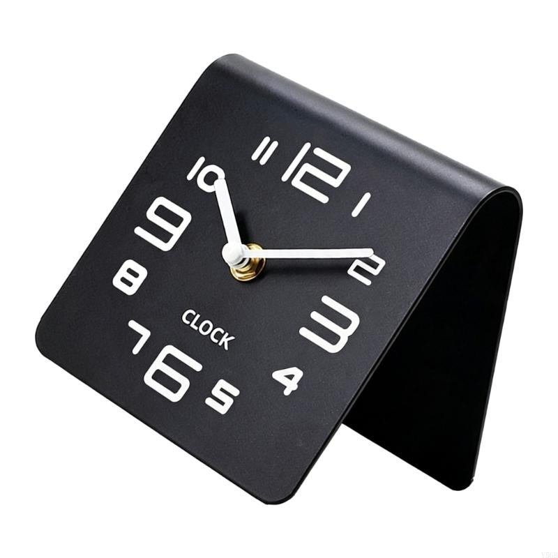 Acrylic Desk Clock with Quiet Timekeeping, Freestanding Tabletop Design, Large Arabic Numeral Display for Bedsides or Y5GB
