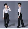 Boys' Latin Dance Performance Tops: Long & Short Sleeve Training Wear for Summer & Autumn Competitions & Exams