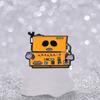 Unique Enamel Orange Robot Brooch Fashionable Gift For Both Men And Women