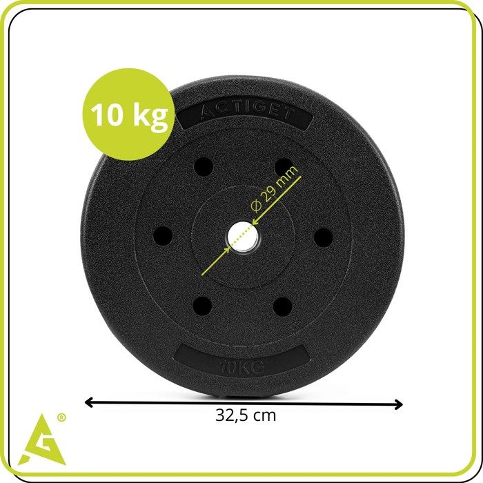 Trainingsplatte - SPRINGOS - 10 kg - Bitumenfüllung - Loch 29 mm - Verbundwerkstoff