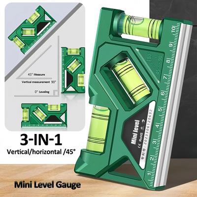 Mini Nível de Bolha de Alta Precisão Medição Horizontal Vertical Régua Métrica Transferidor Doméstico Portátil Magnético Nível de Bolso