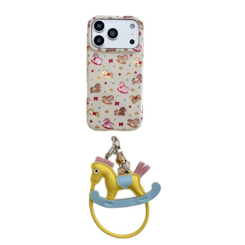 Colorful Star Wooden Horse Case for iPhone 17/16 Pro Max/15/14 - New Model for Women