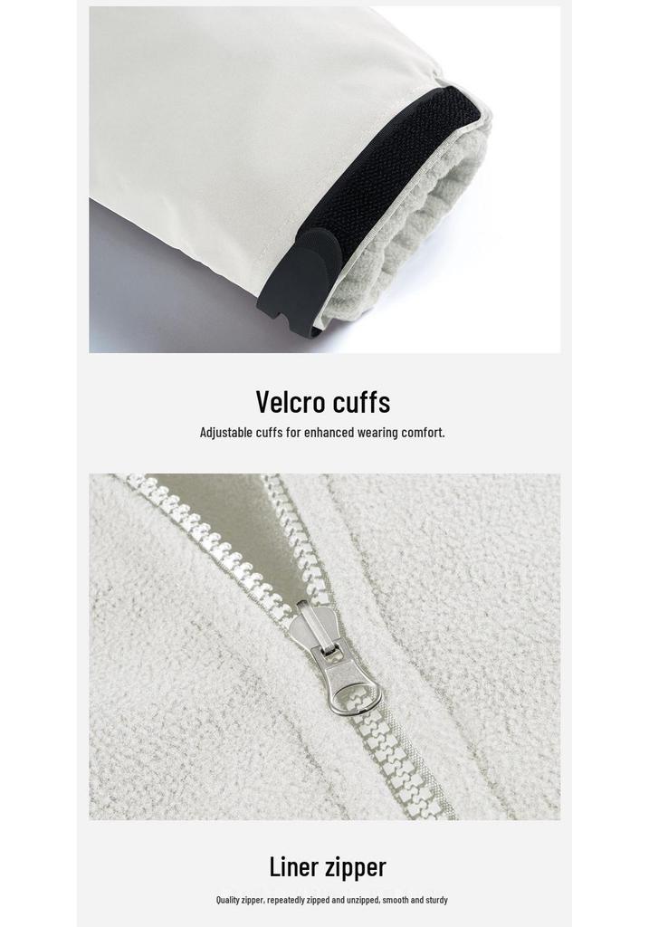 Unisex Water-Repellent 3-in-1 Jacket with Detachable Layers, Velvet Lining, Windproof & Waterproof for Autumn/Winter.