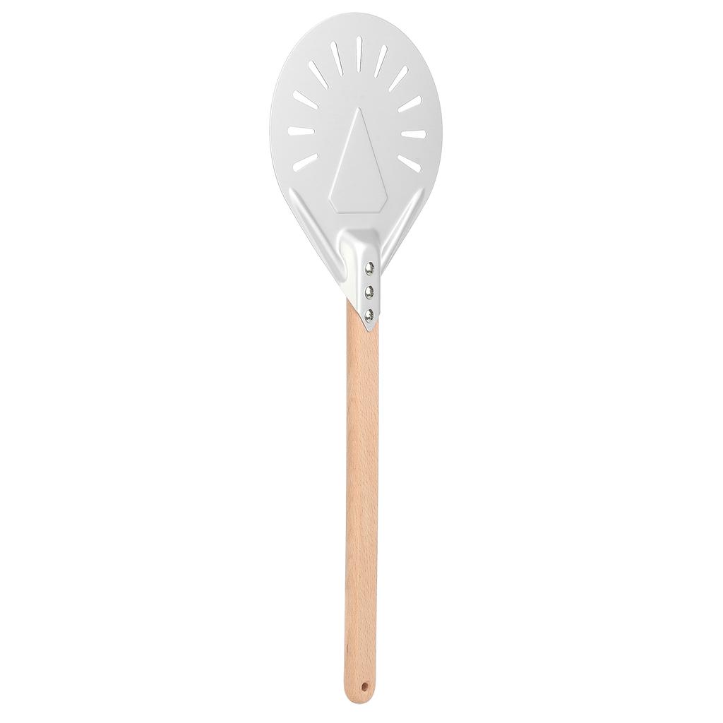 Round Pizza Spatula with 41cm Removable Wood Handle AntiScalding NonSlip Pizza Making Tools(9in )