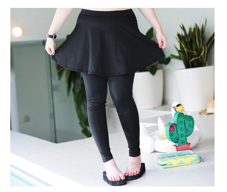 Couple's Zipper Sun Protection Long Sleeve Diving Suit - Women's Split Skirt Style, Plus Size Swimwear